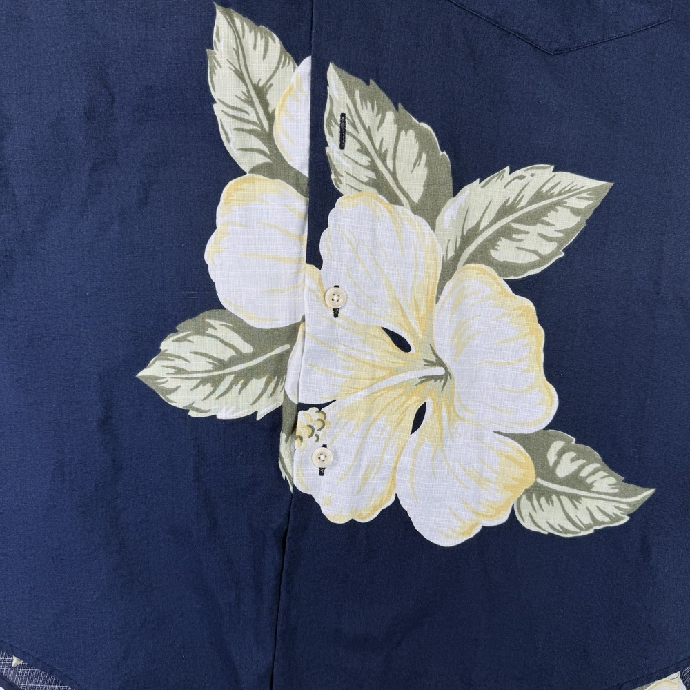 Nautica Shirt Mens Large Hawaiian Tropical Casual Button Up Floral Short Sleeve - Picture 3 of 10